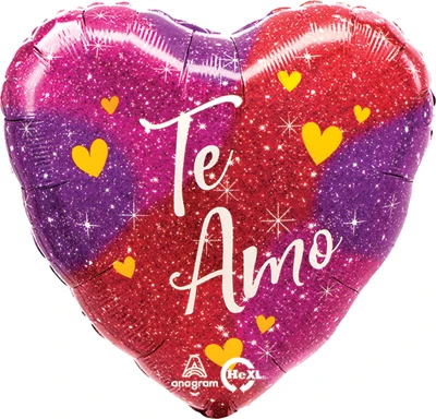 Std Te Amo Ombre Sparkles Balloon