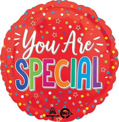 Std You Are Special Red Confetti Balloon