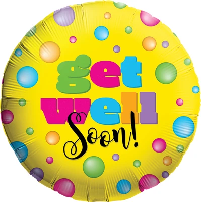 Std Get Well Polka Dots Balloon