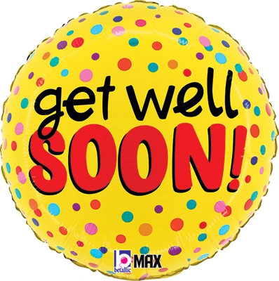 Std Get Well Bright Dots Balloon