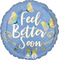 Std Get Well Butterflies Balloon