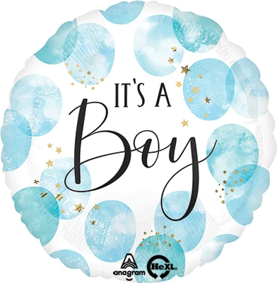 Std Baby Boy Blue Watercolor Balloon