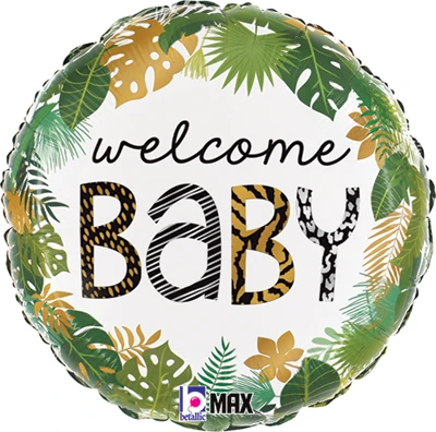 Std Welcome Baby Jungle Balloon