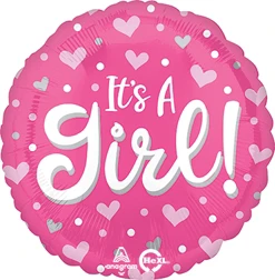 Std It's A Girl Hearts & Dots Balloon