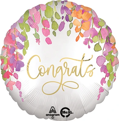 Std Congrats Romantic Floral Balloon