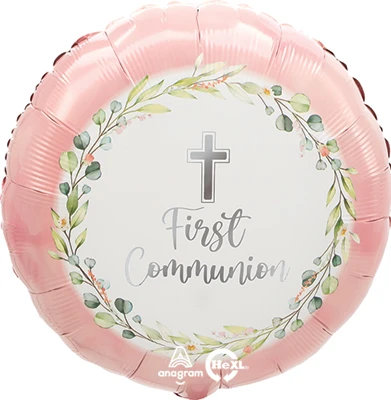 Standard My First Communion Pink  Balloon