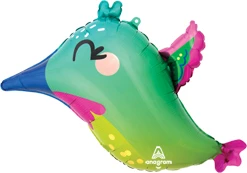 25 Inch Std Shape Colorful Hummingbird Balloon