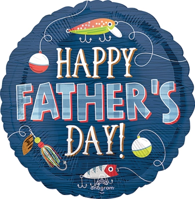 Std Father's Day Hooked on Dad Fishing Lure Balloon