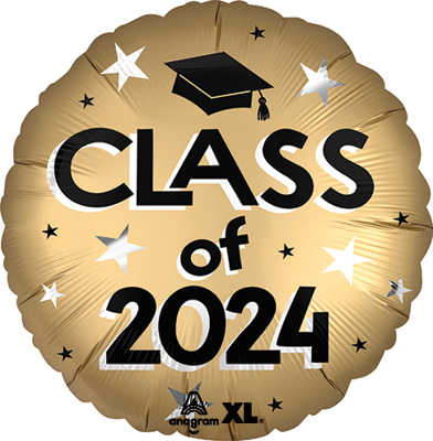 Std Graduation Gold Class of 2024 Balloon