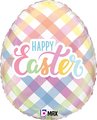 Std Shape Easter Egg Plaid Balloon