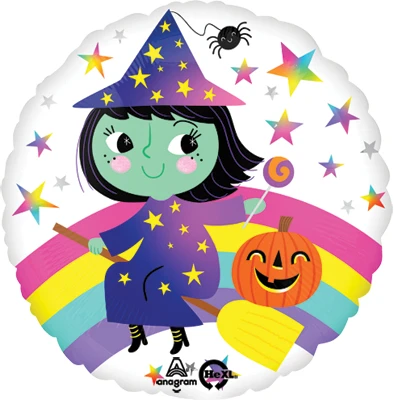 Std Halloween Rainbow Witch Balloon