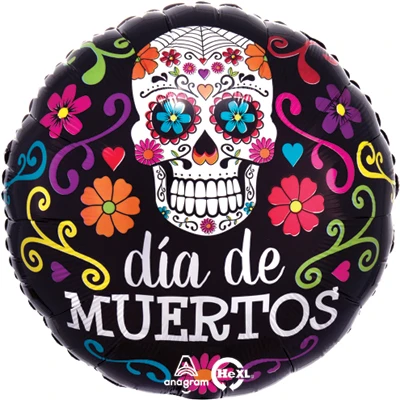 Std Colorful Dia de Muertos Balloon