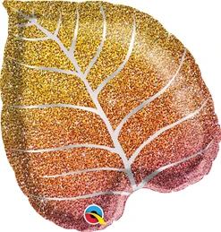 21 Inch Std Shape Fall Glitter Leaf Balloon