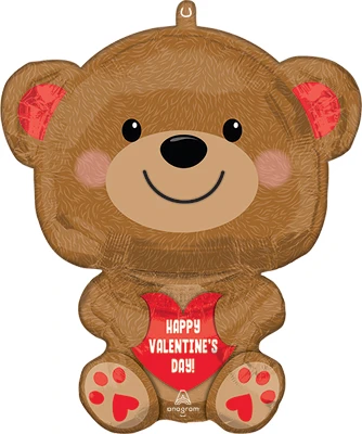 20 Inch Std Shape Valentine Cuddly Bear Balloon