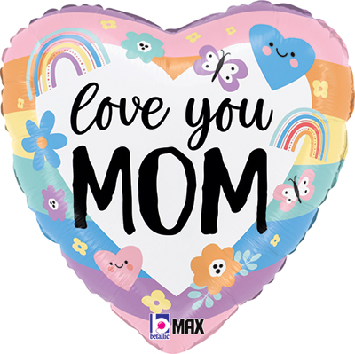 Std Mother's Day Love Mom Pastel Rainbow Balloon