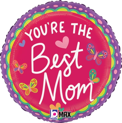 Std Mother's Day Best Mom Butterfly Balloon