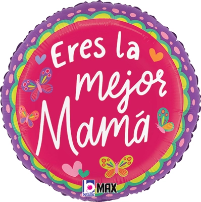 Std Mejor Mama Mariposa Spanish Mother's Day Balloon