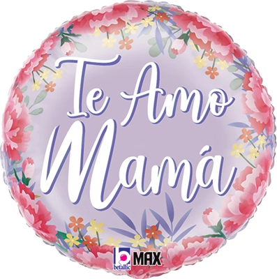 Std Te Amo Mama Satin Floral Spanish Mother's Day Balloon