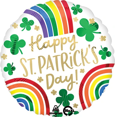 Std St Patrick's Day Rainbows Balloon