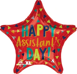 Std Happy Assistant's Day Red Star Balloon