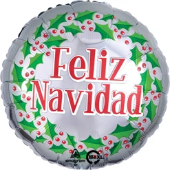 Std Feliz Navidad Wreath Balloon