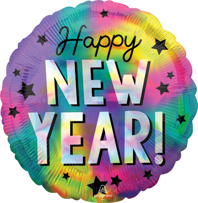 Std New Year Stars Holographic Balloon