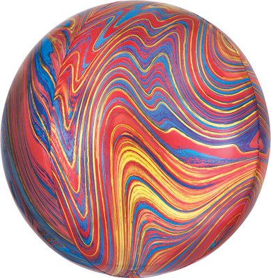 16 Inch Orbz Multi Color Marble Balloon