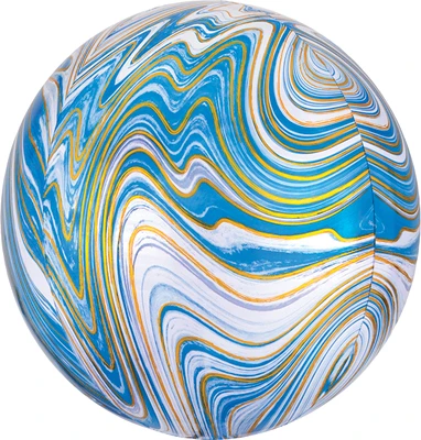 16 Inch Orbz Blue Marble Balloon