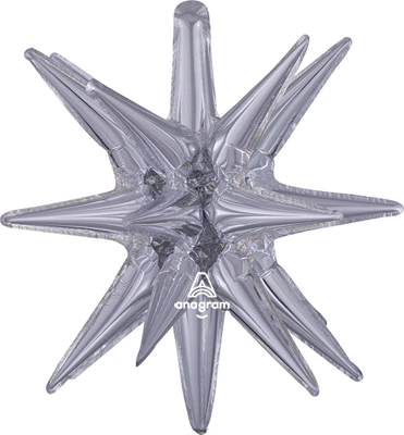 20 Inch Air Fill Silver Magic Star Balloon