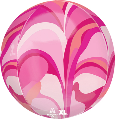 16 Inch Orbz Pink Macro Marble Balloon