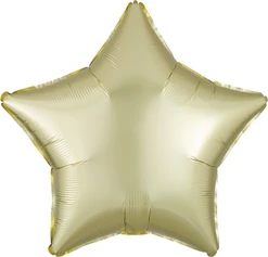 19 Inch Pastel Yellow Satin Luxe Star Balloon