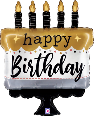 28 Inch Birthday Satin Metallic Cake Balloon