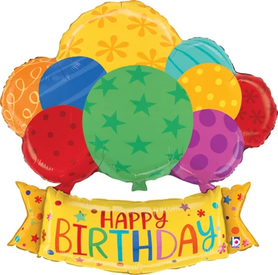 37 Inch Birthday Balloons Banner Balloon