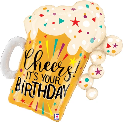 27 Inch Birthday Fun Confetti Beer Balloon