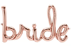 33 Inch Air-fill Script Bride Rose Gold Balloon