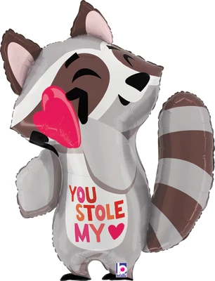 32 Inch Love Stole My Heart Raccoon Balloon