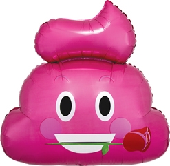 25 Inch Emoticon Pink Poop Balloon