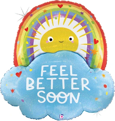 35 Inch Feel Better Rainbow Sun Balloon