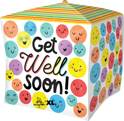 15 Inch Cubez Get Well Soon! Balloon