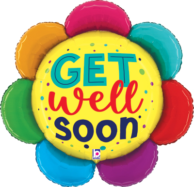 27 Inch Get Well Colorful Flower Balloon