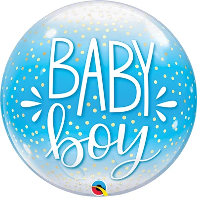 22 Inch Baby Boy Blue Bubble Balloon