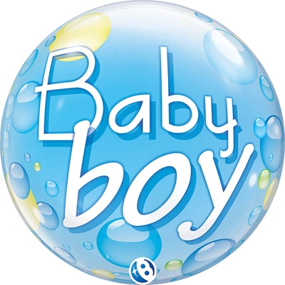 22 Inch Baby Boy Blue Bubble Balloon