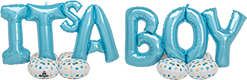 100 inch x 26 inch It's A Boy AirLoonz AirFill Balloon Decor Kit