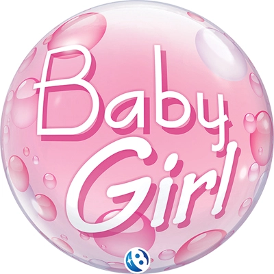 22 Inch Baby Girl Pink Bubble Balloon