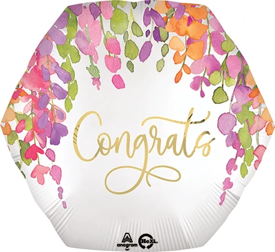 23 Inch Congrats Romantic Floral Balloon