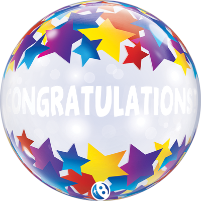 22 Inch Congratulations Stars Bubble Balloon