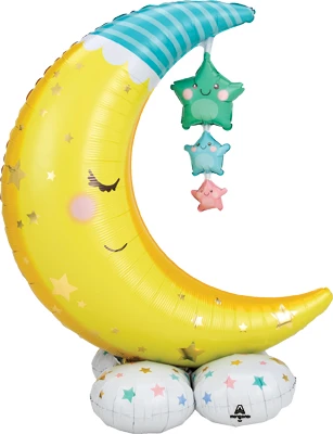 55 Inch AirLoonz Baby Moon & Stars Air Fill Balloon