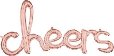 40 Inch Cheers Rose Gold Air Fill Script Phrase Balloon