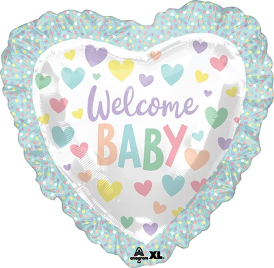 28 Inch Baby Shower Ruffle Heart Balloon