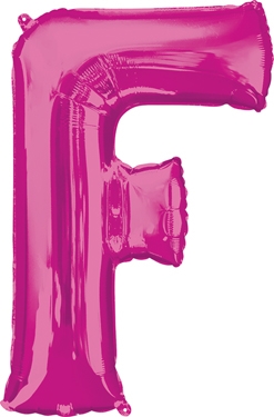 21x32 Inch Shape Pink Letter F Balloon
